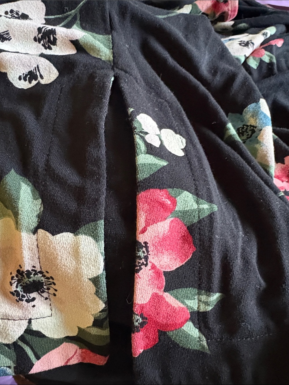 J. Jill Black Floral Tank Top with Pink, Cream and Blue Blooms - Picture 4 of 4